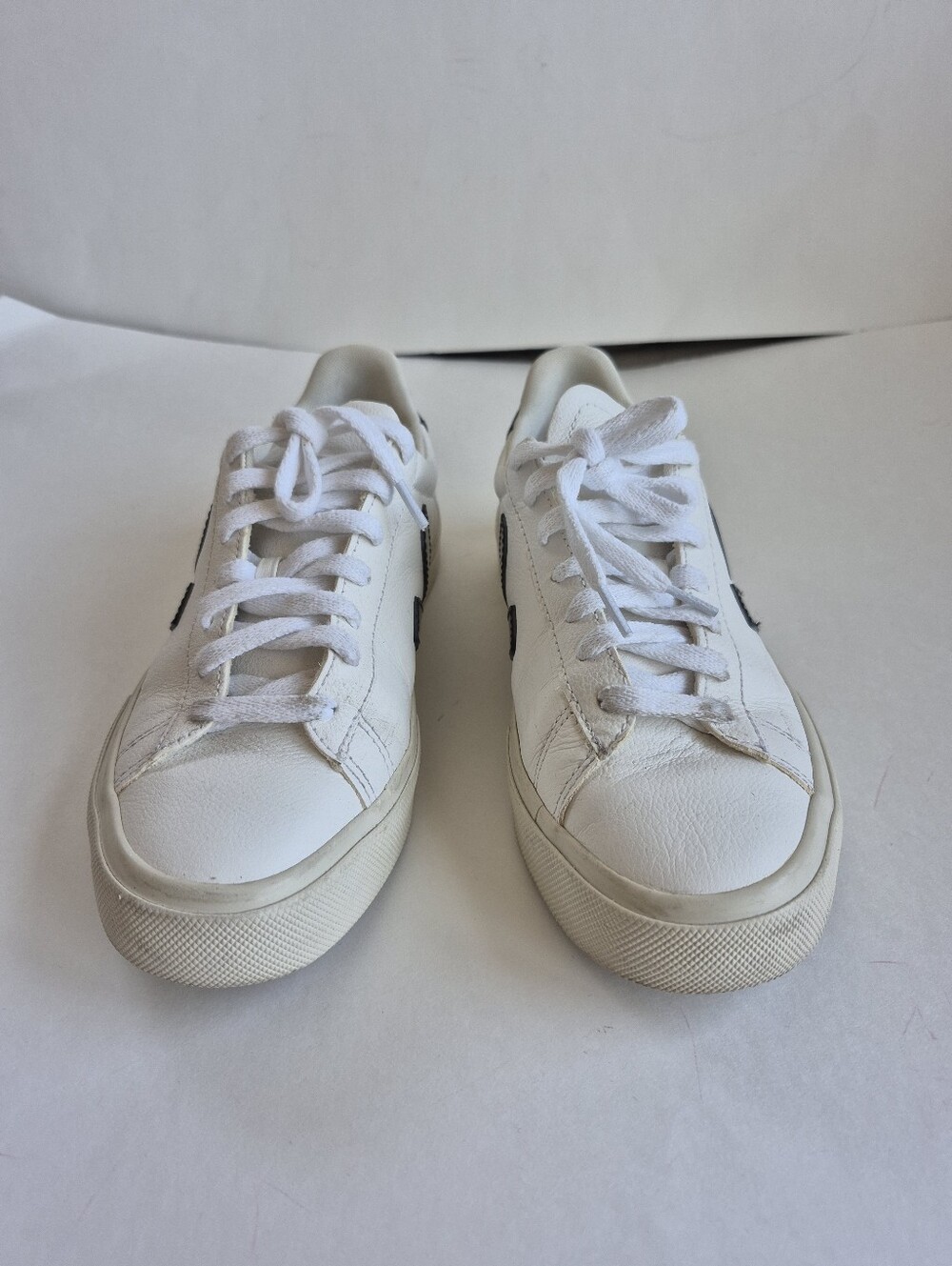Veja Sneakers Campo White Black Leather Low Top Size 7 - Picture 8 of 15